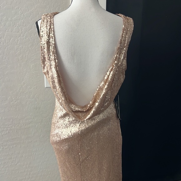 NWT, LULUS, Gold, Sequins, Low Scoop Back, Formal, Bridesmaids, Dress, S… - Picture 7 of 10